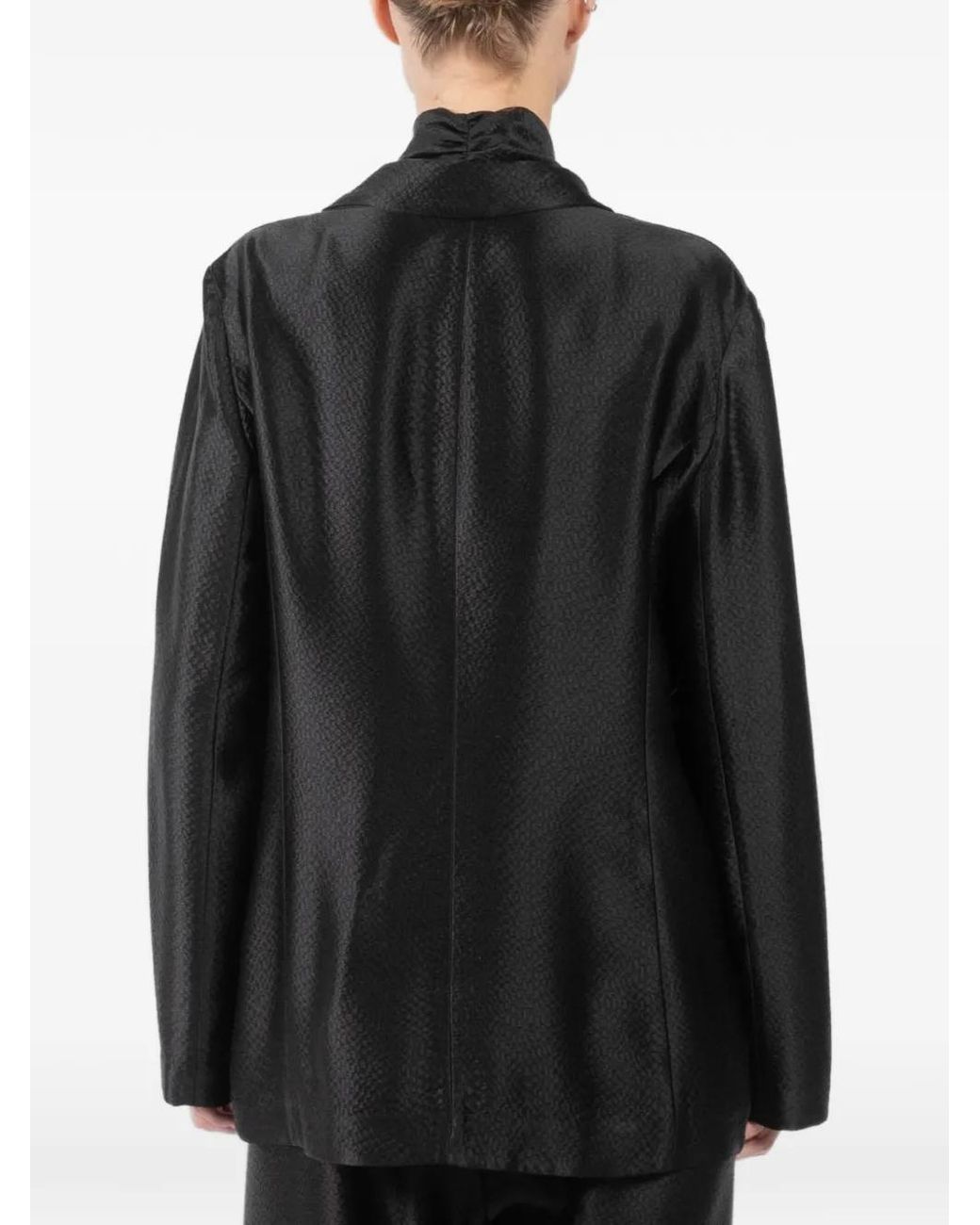 Peter Cohen Black Silk Single-Breasted Blazer