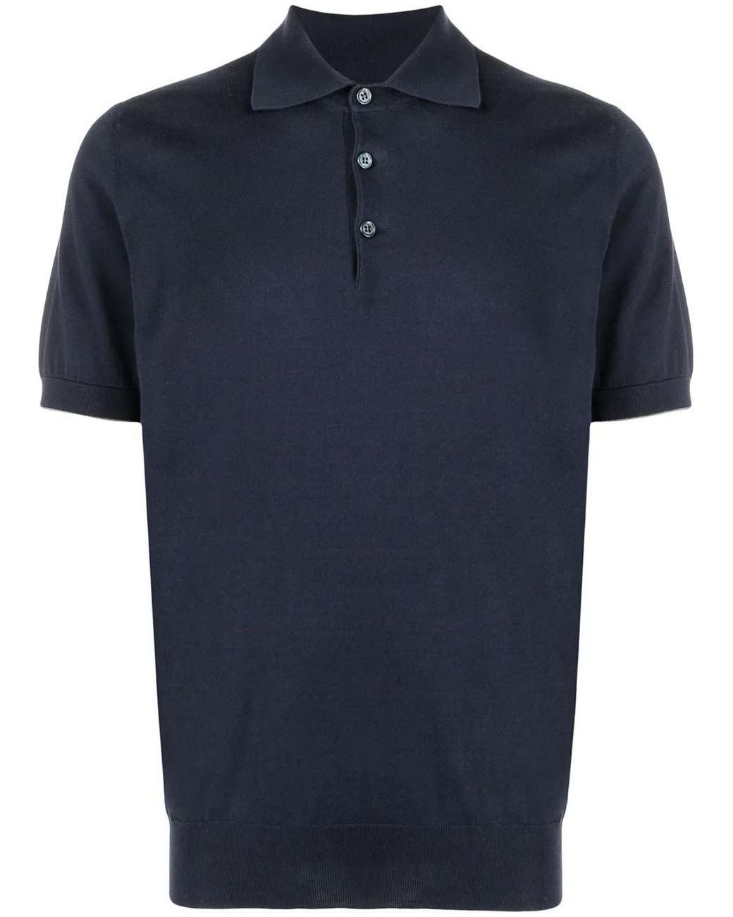 Brunello Cucinelli Blue Lightweight Knit Polo for men