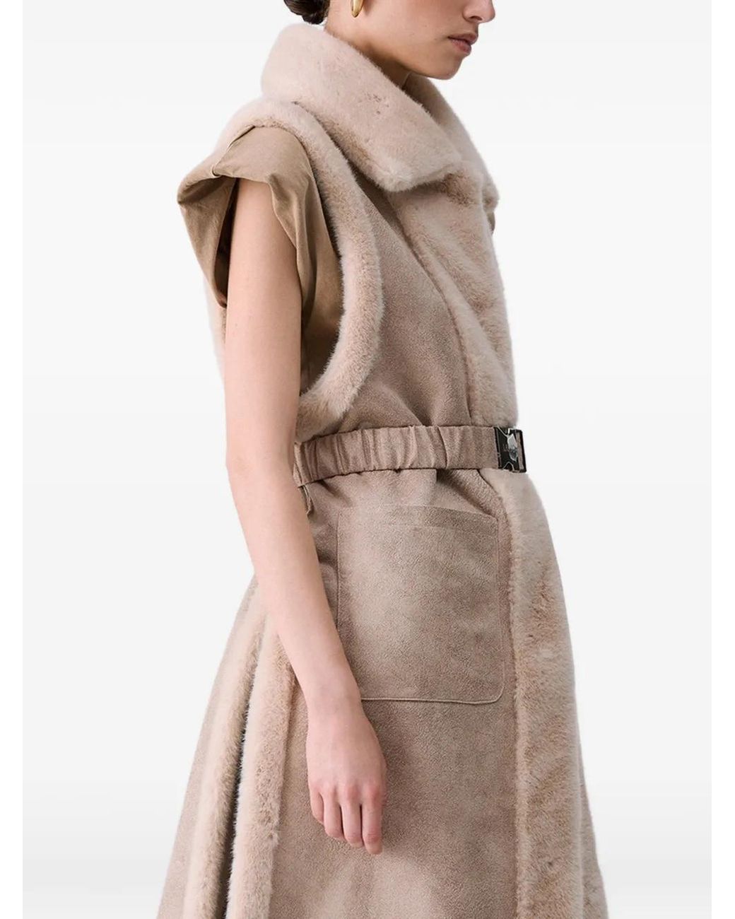 Liu Jo Natural Faux-Shearling Vest