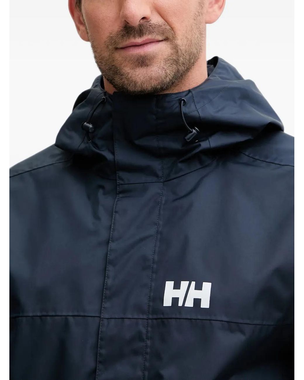 Helly Hansen Blue Logo-Print Hooded Jacket for men
