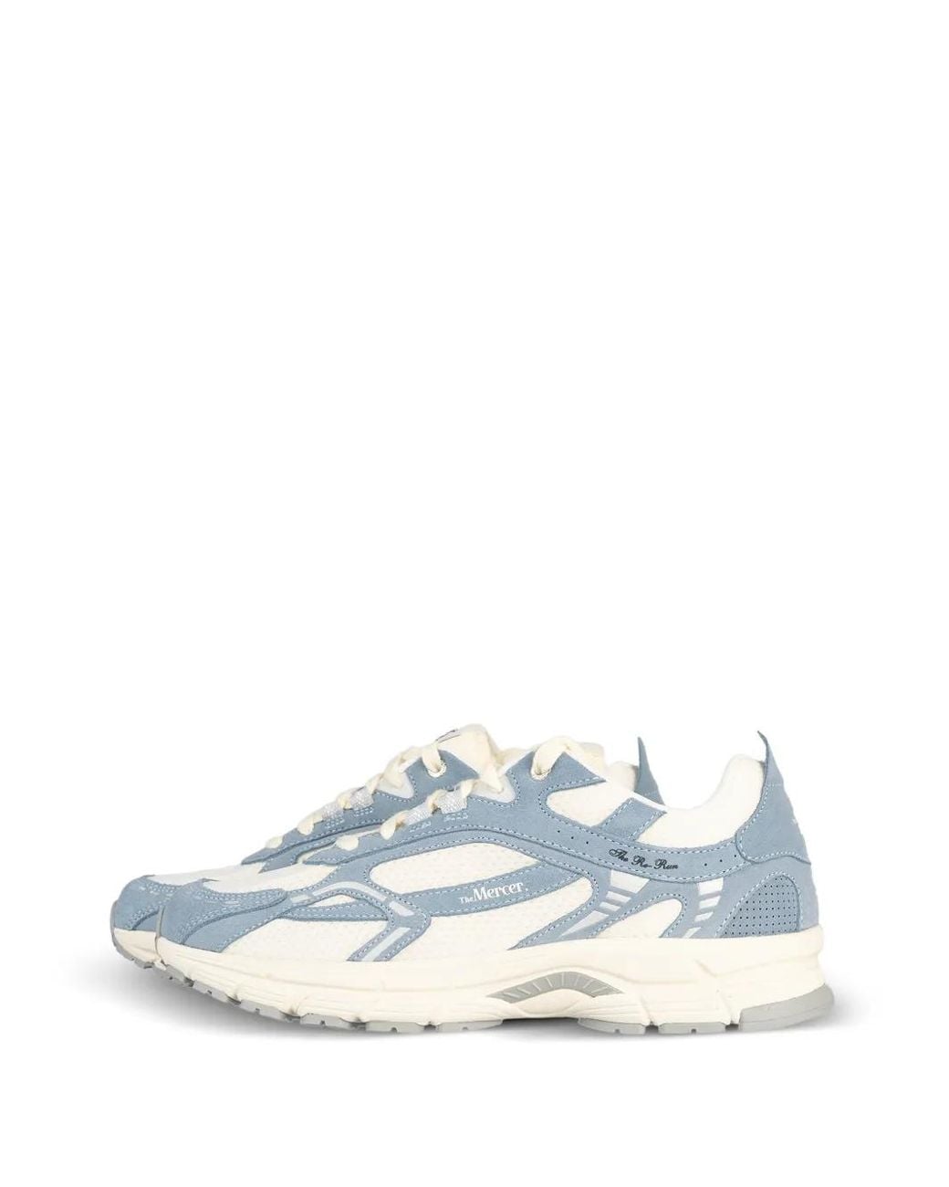 The Mercer Brand White Re-Run Perforated Panelled Sneakers for men