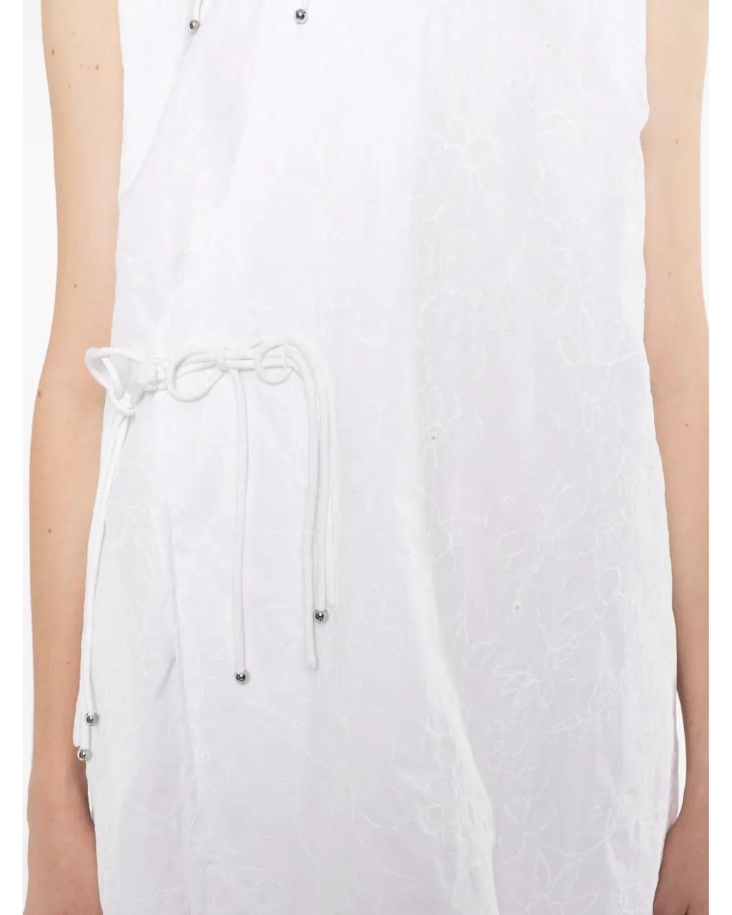 JNBY White Floral-Embroidered Sleeveless Dress