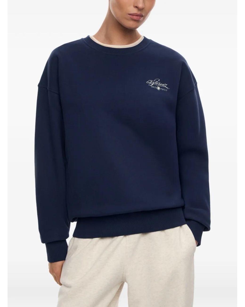 12 STOREEZ Blue Central Park Logo-Print Sweatshirt