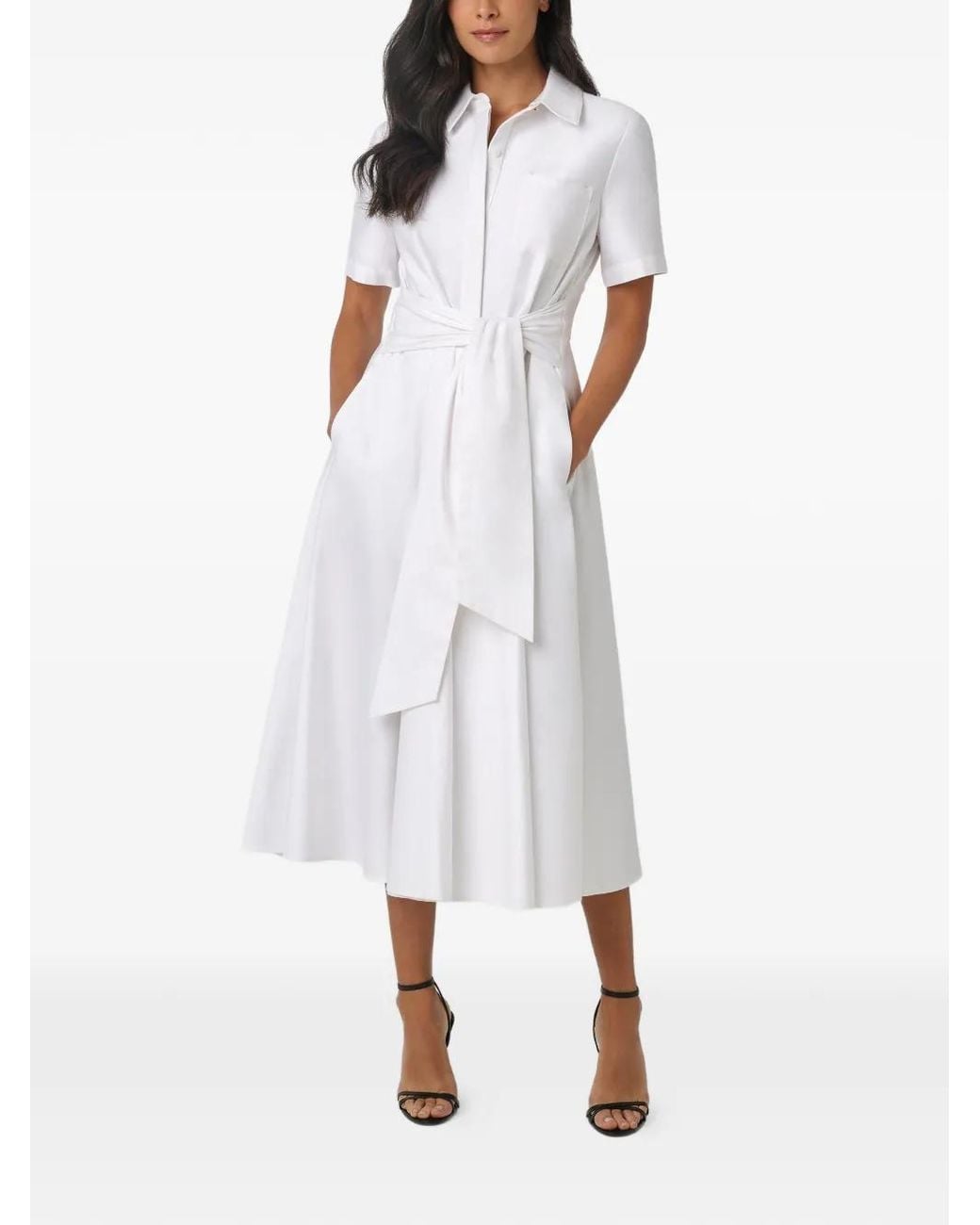 Toccin White Megan Tie-Front Short-Sleeve Shirt Dress