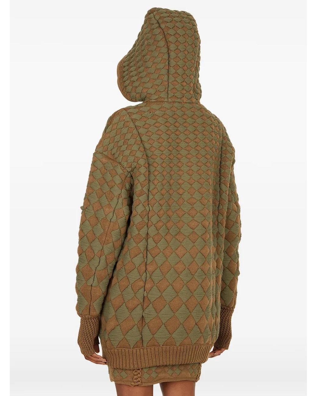 Isa Boulder Green Quilted Hoodie
