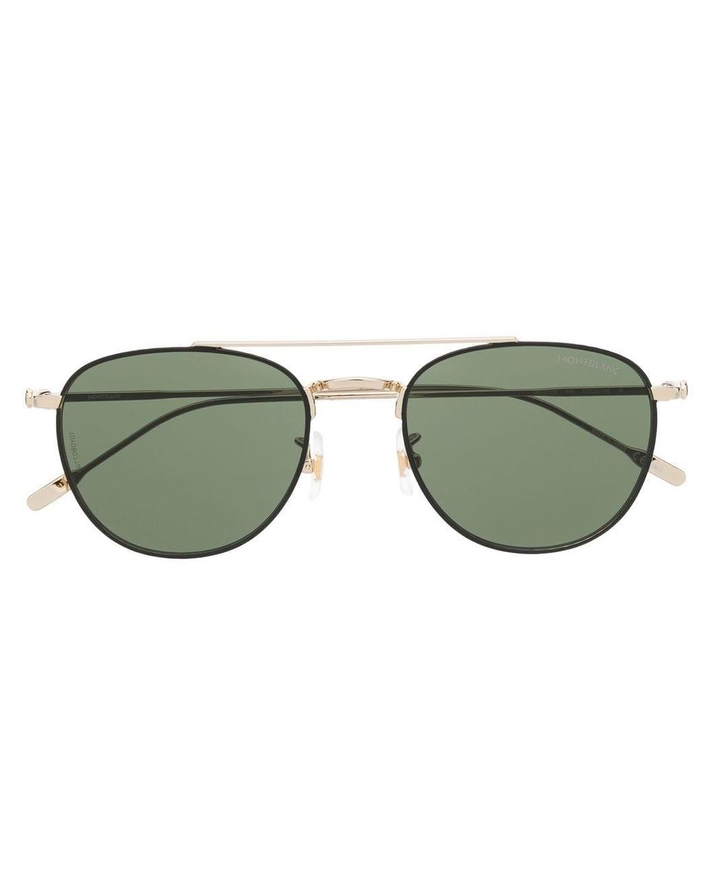 Montblanc Round Pilot-frame Sunglasses in Green for Men | Lyst