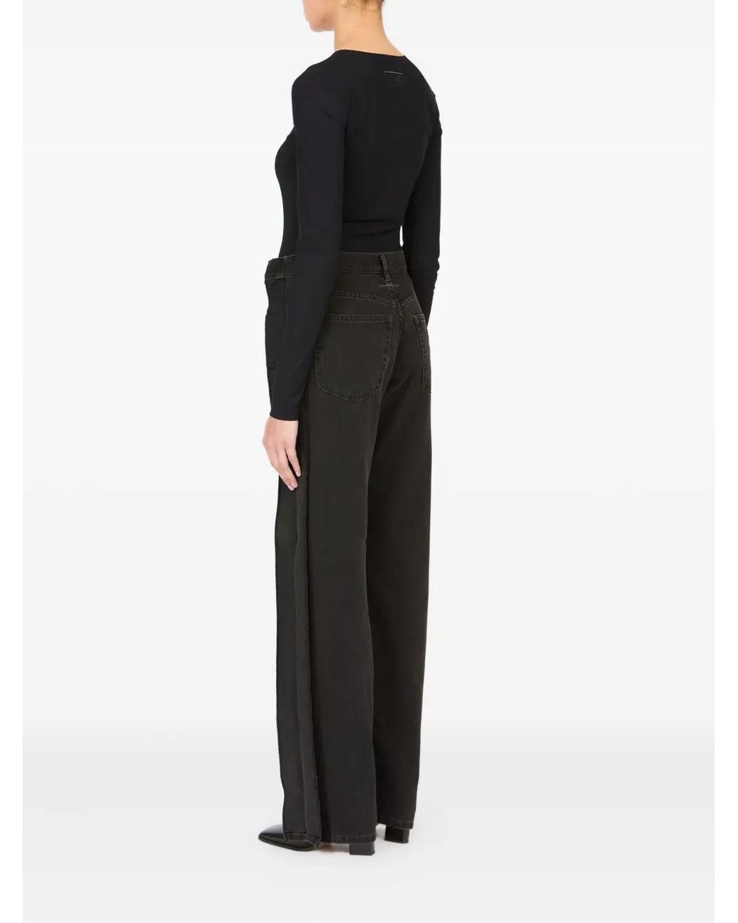 MM6 by Maison Margiela Black Split-Leg Cotton Pants