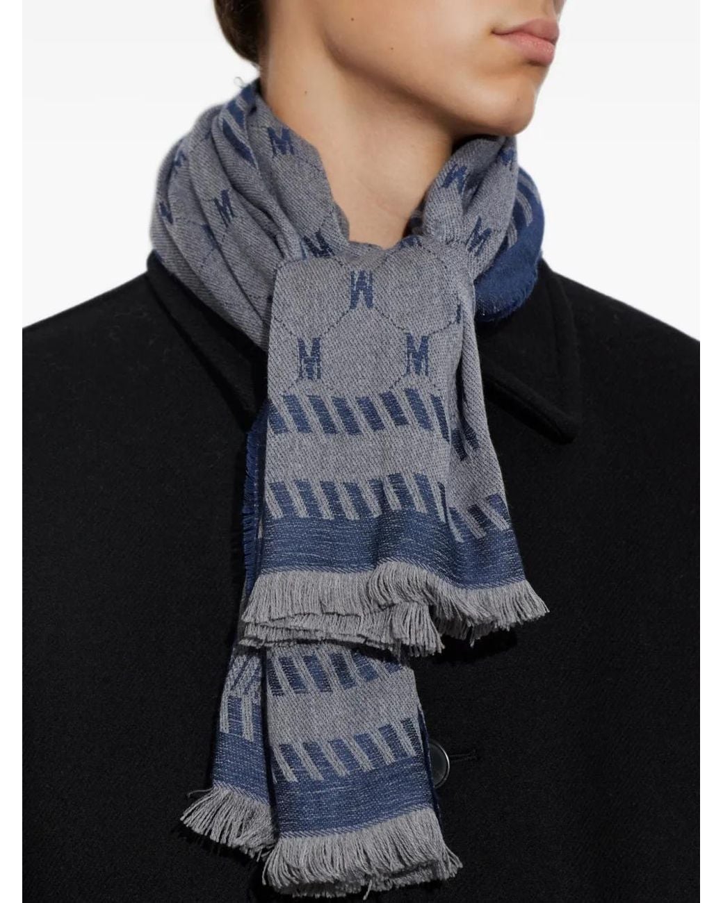 Sciarpa Con Stampa di Moschino in Blue