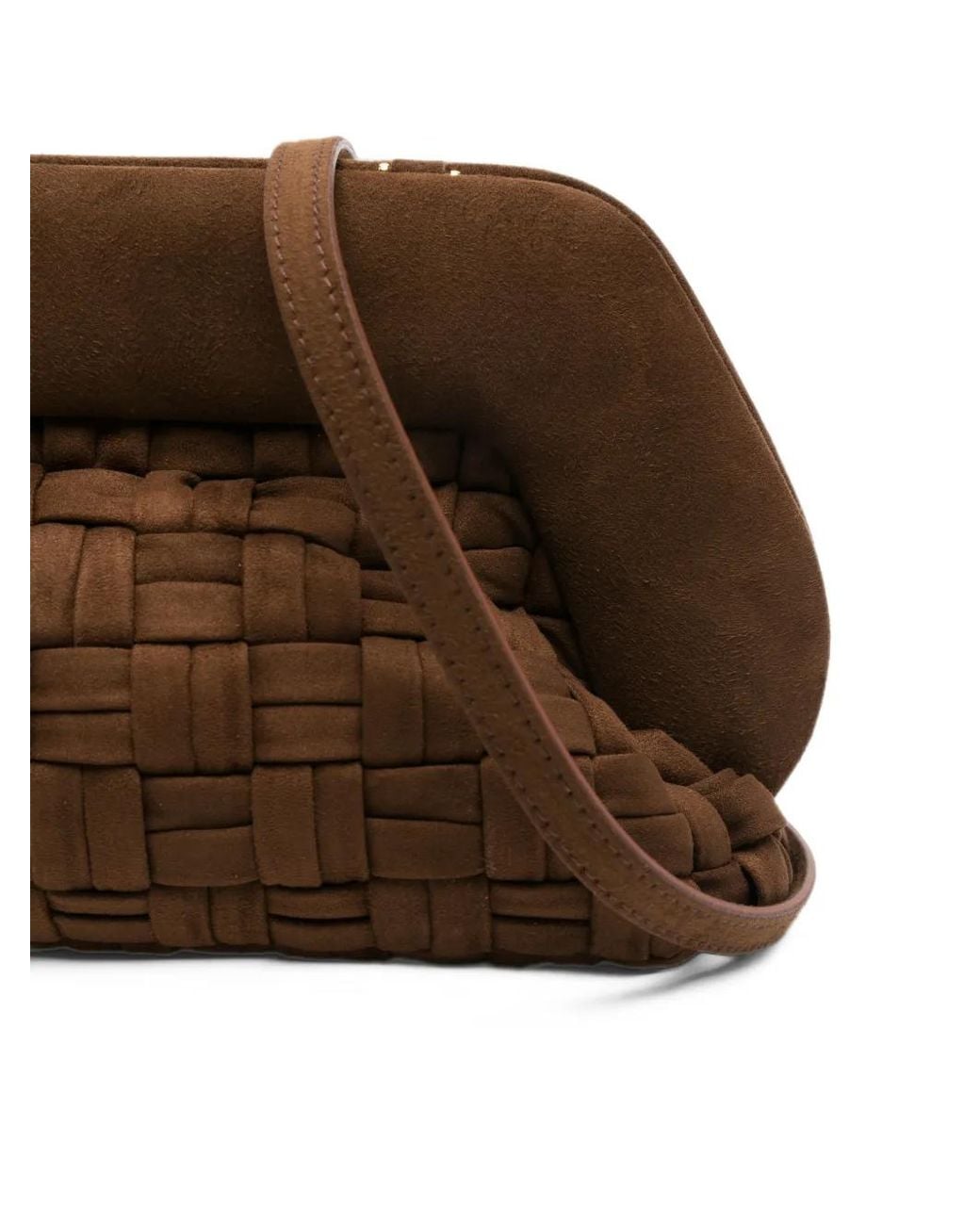 THEMOIRÈ Brown Medium Bios Woven-Design Clutch Bag