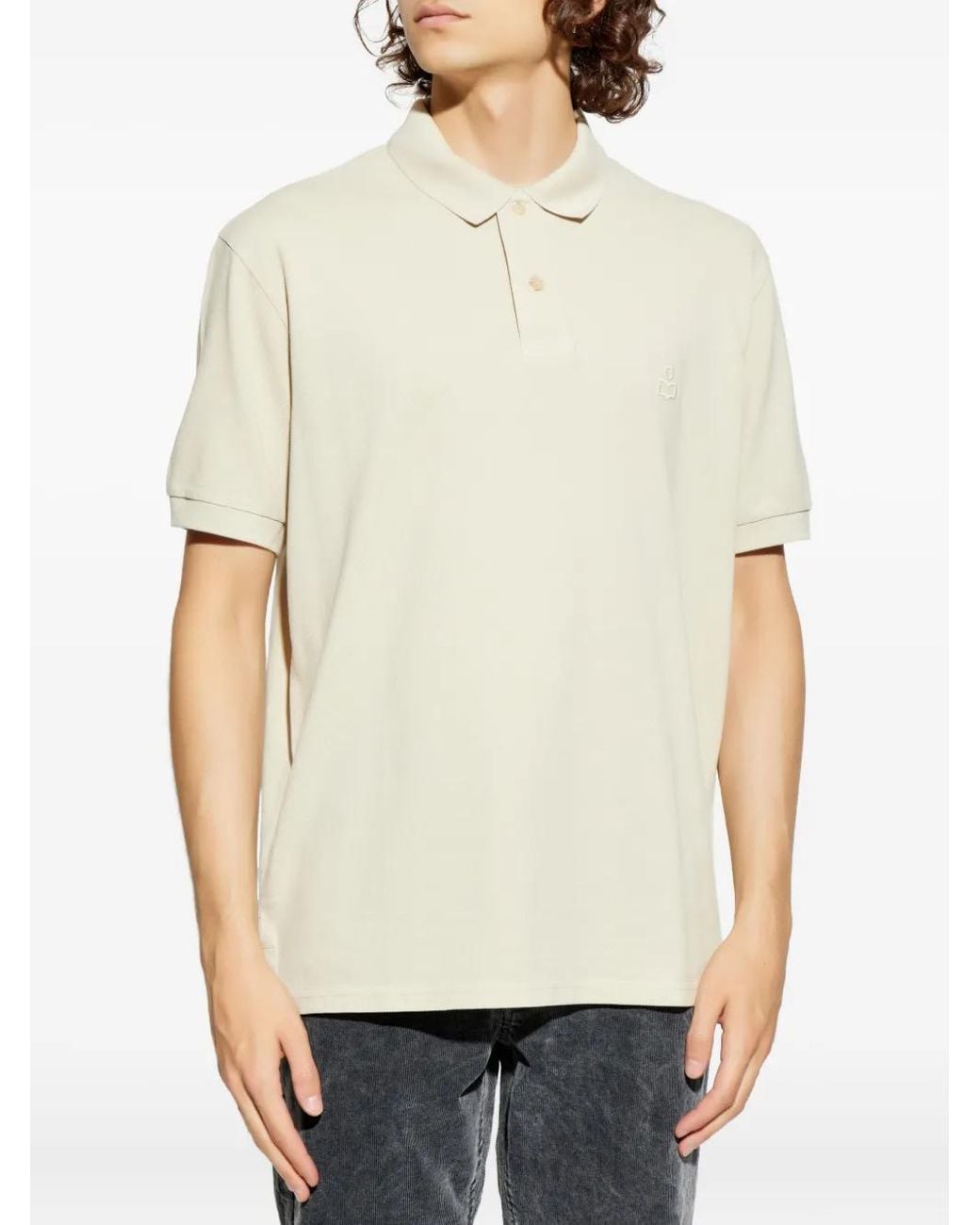 Isabel Marant White Logo Polo for men