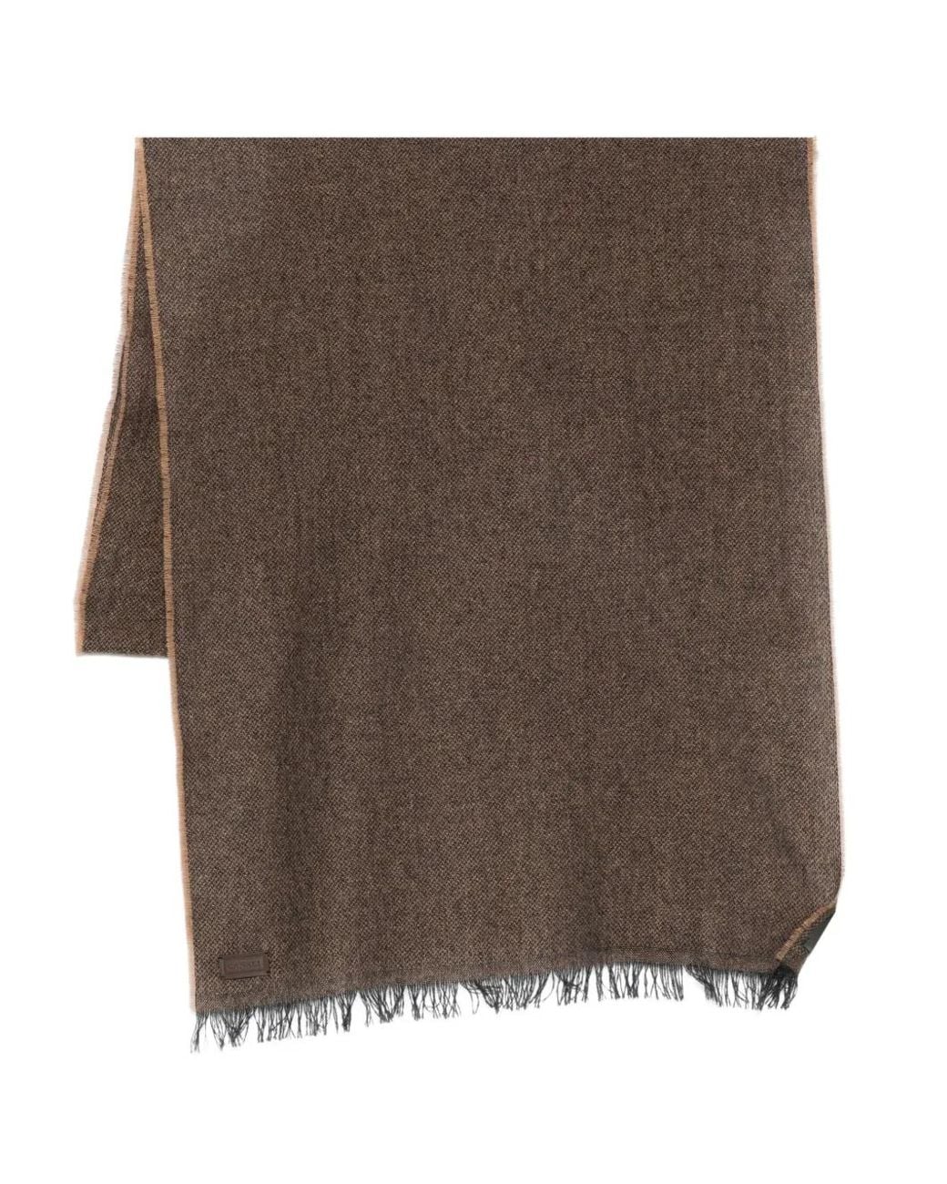Canali Brown Cashmere Scarf for men