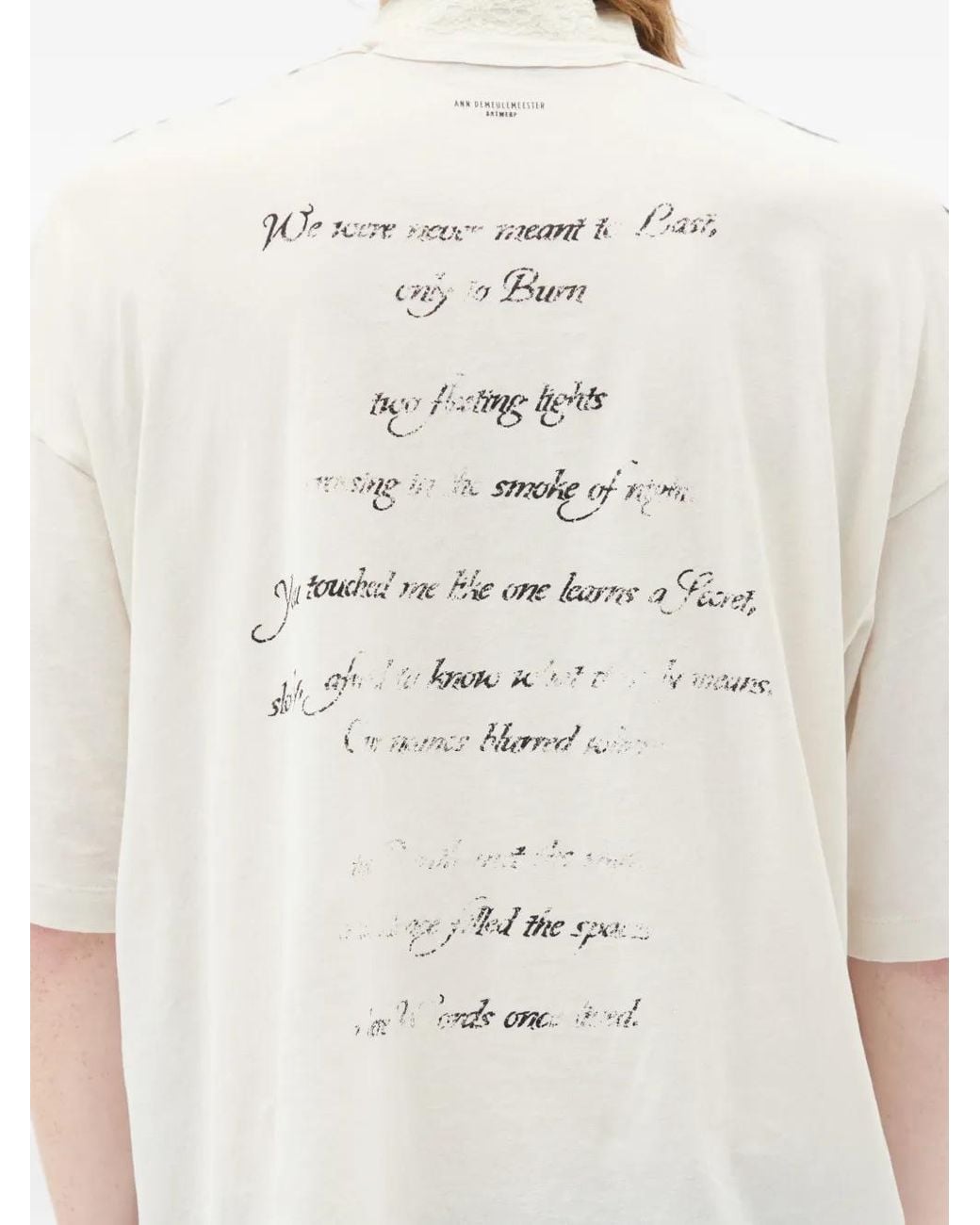 Ann Demeulemeester White Slogan-Print T-Shirt for men