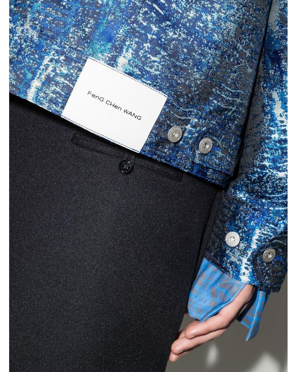 Farfetch Damen Kleidung Jacken & Mäntel Jacken Jacquard Jacken Abstract-pattern jacquard short jacket 