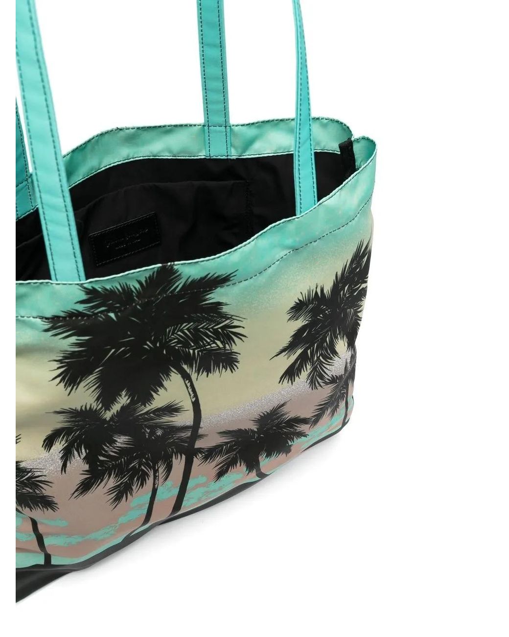 Palm Angels Green Sunset-Print Tote Bag