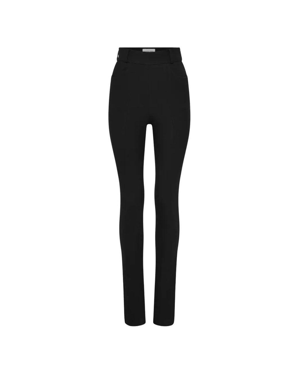 MARINE SERRE Black Tailored Slim-Flim Pants With Sculptural Seam Lines