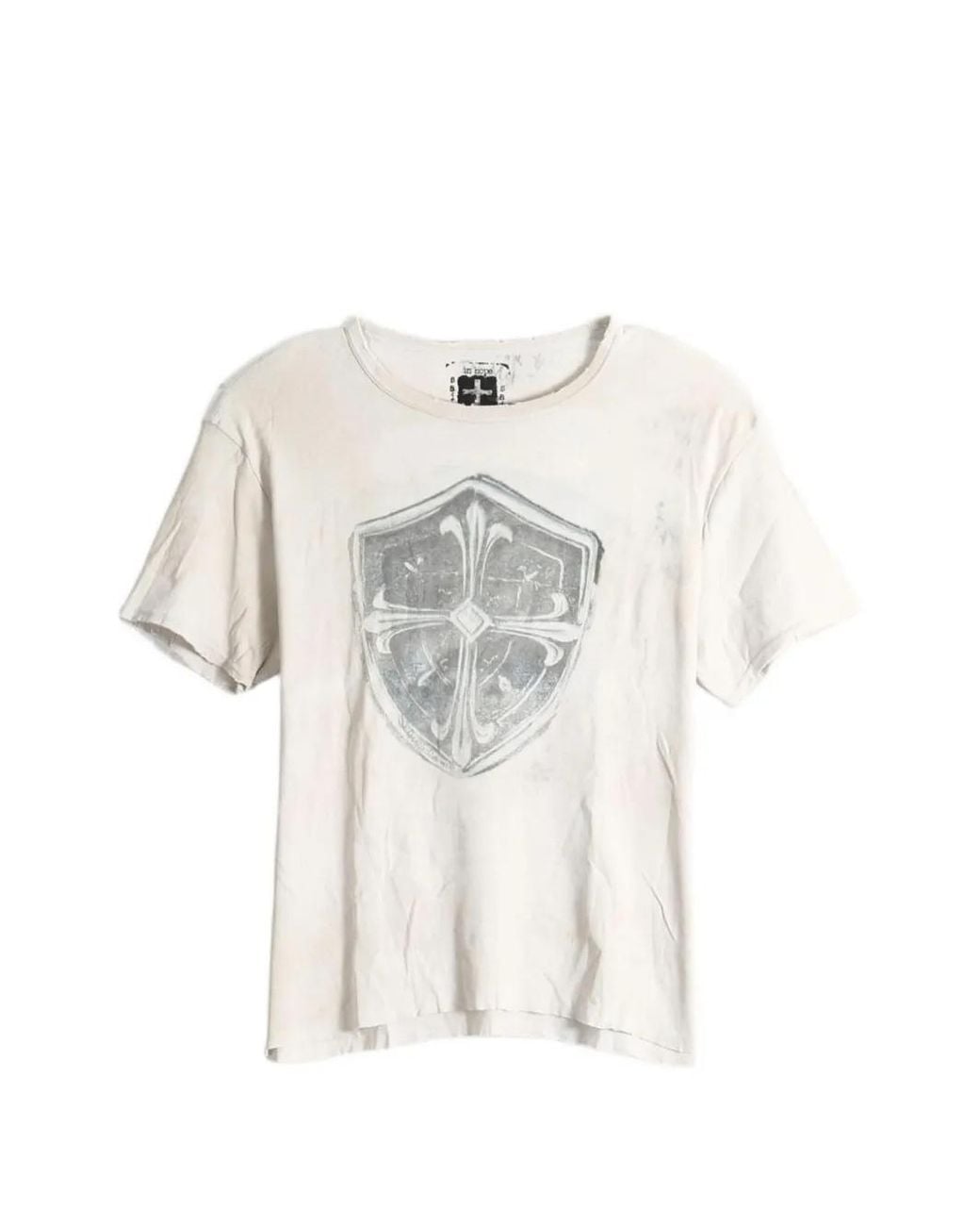 SAITOS White Faded Crusade Distressed T-Shirt