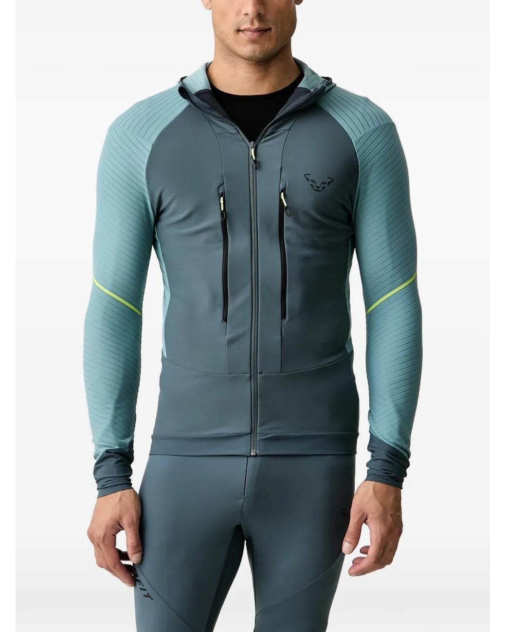 Dynafit Blue Mezzalama Race Logo-Print Panelled Hoodie for men