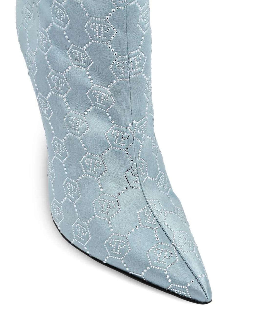 Philipp Plein Blue 120Mm Pointed-Toe Ankle Boots