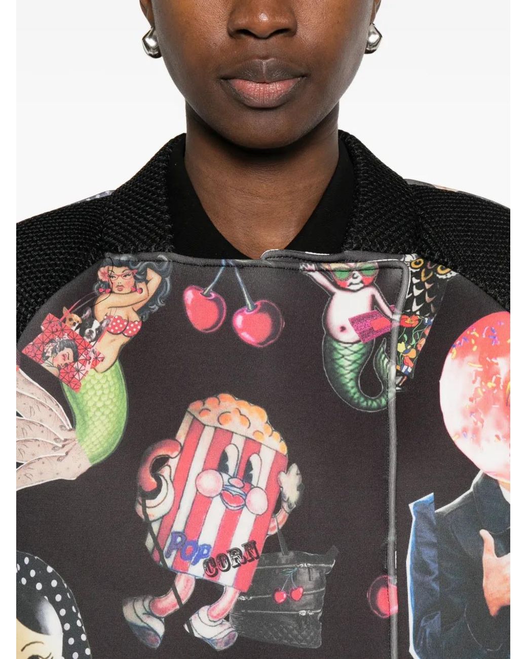 The Artistylist Black Printed Coat