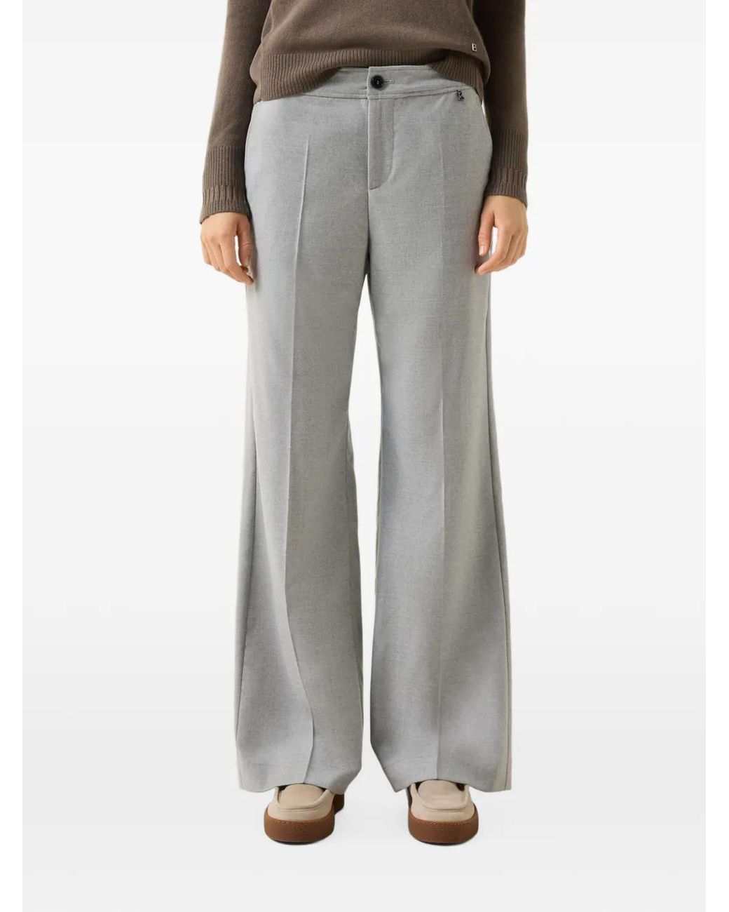 Bogner Gray Hermia Wide-Leg Trousers