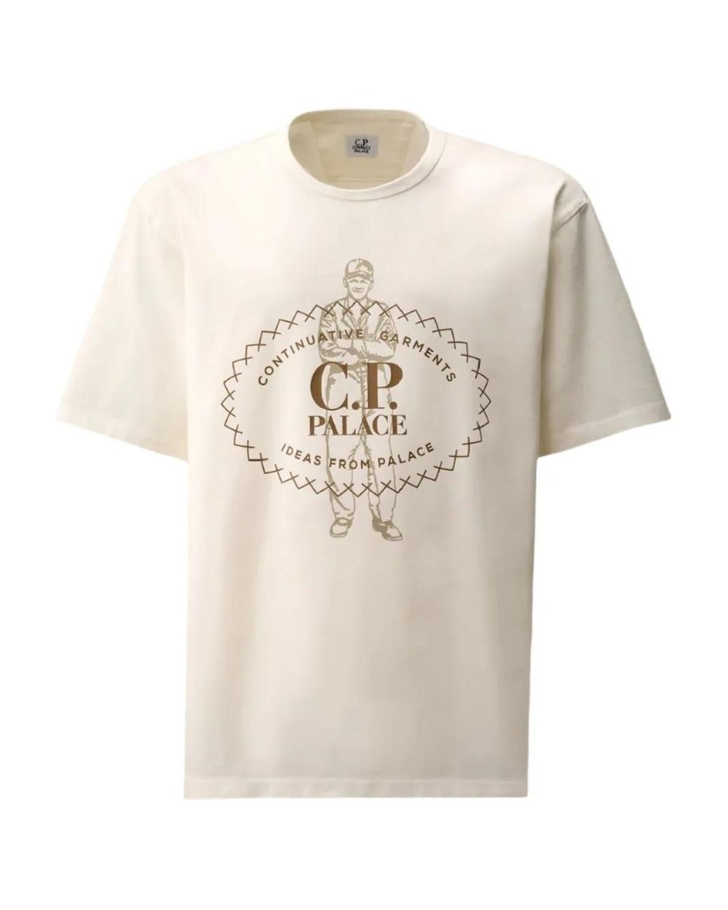 Palace X C.P. Company Short-Sleeved T-Shirt in Natural for Men | Lyst