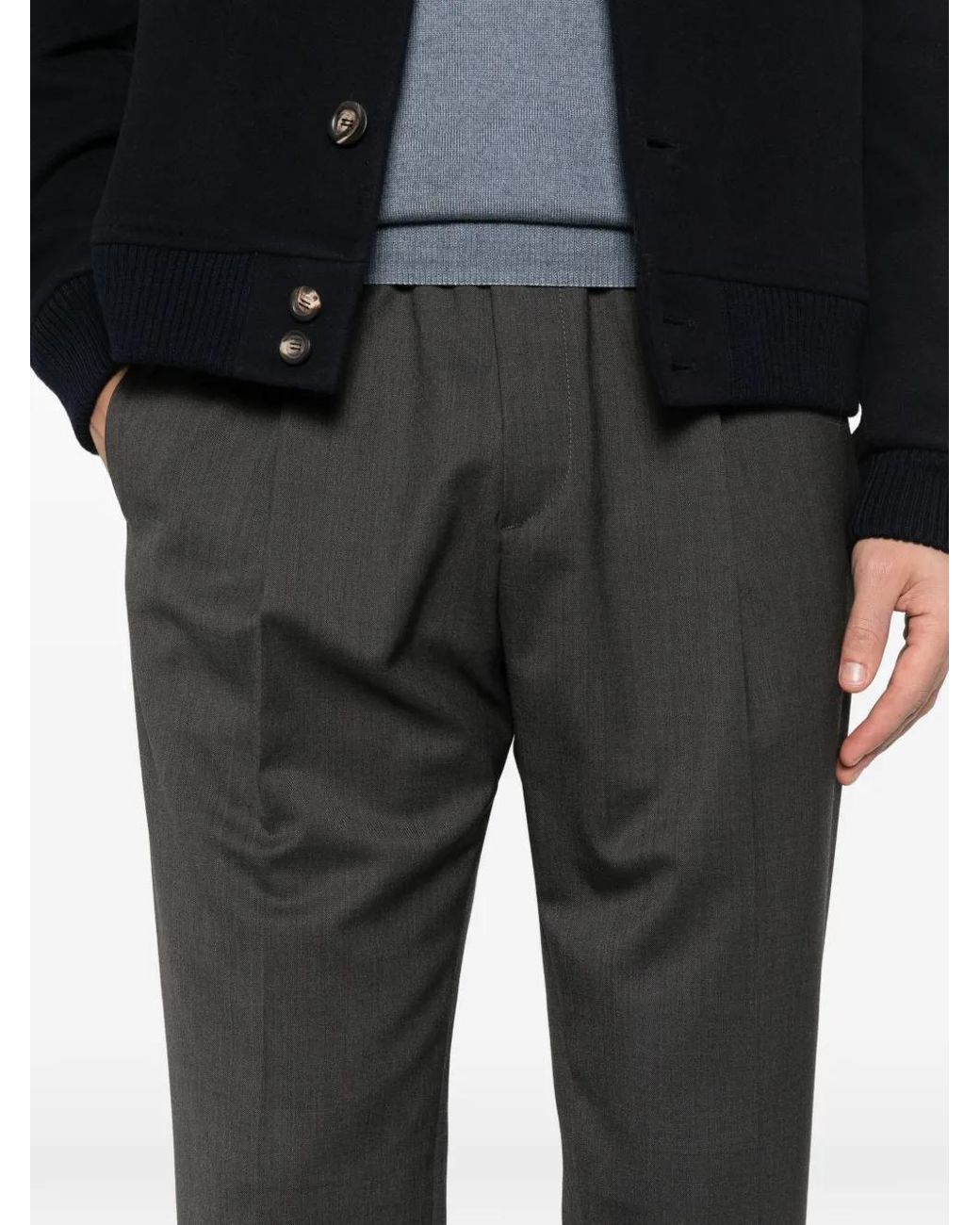 Briglia 1949 Gray Drawstring-Waist Trousers for men