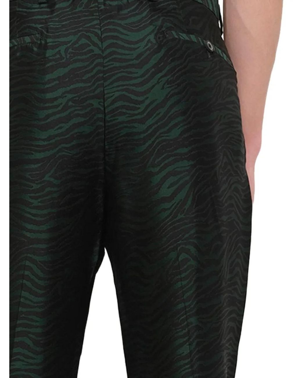 Lanvin Black Zebra-Jacquard Trousers for men