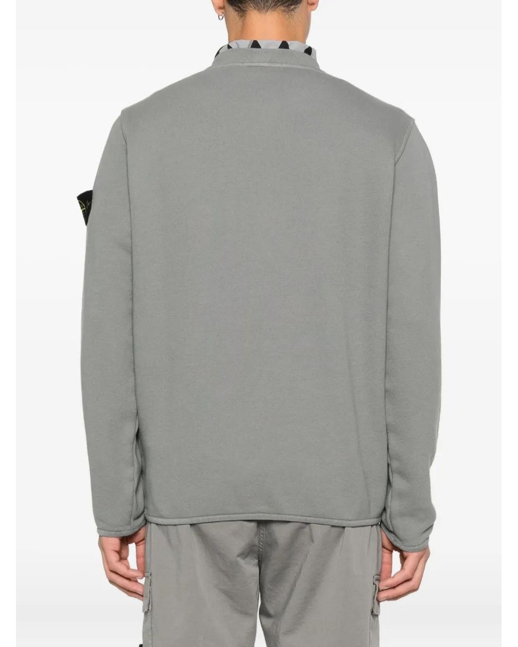 Stone Island Gray Compass-Motif Sweatshirt for men