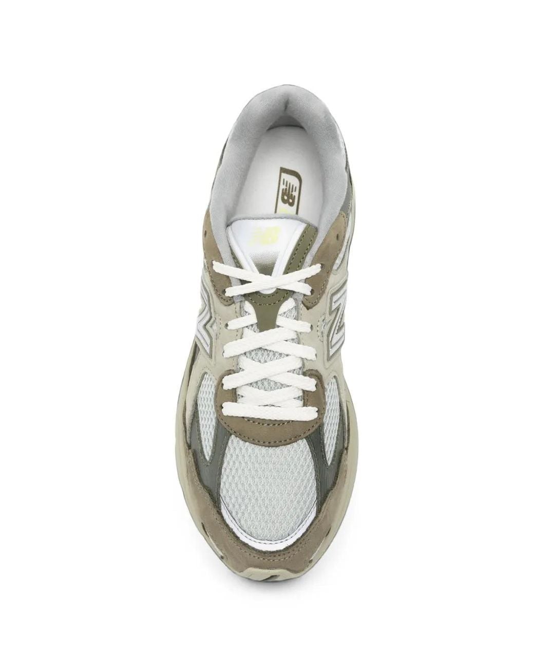 New Balance White Panelled Mesh-Insert Sneakers