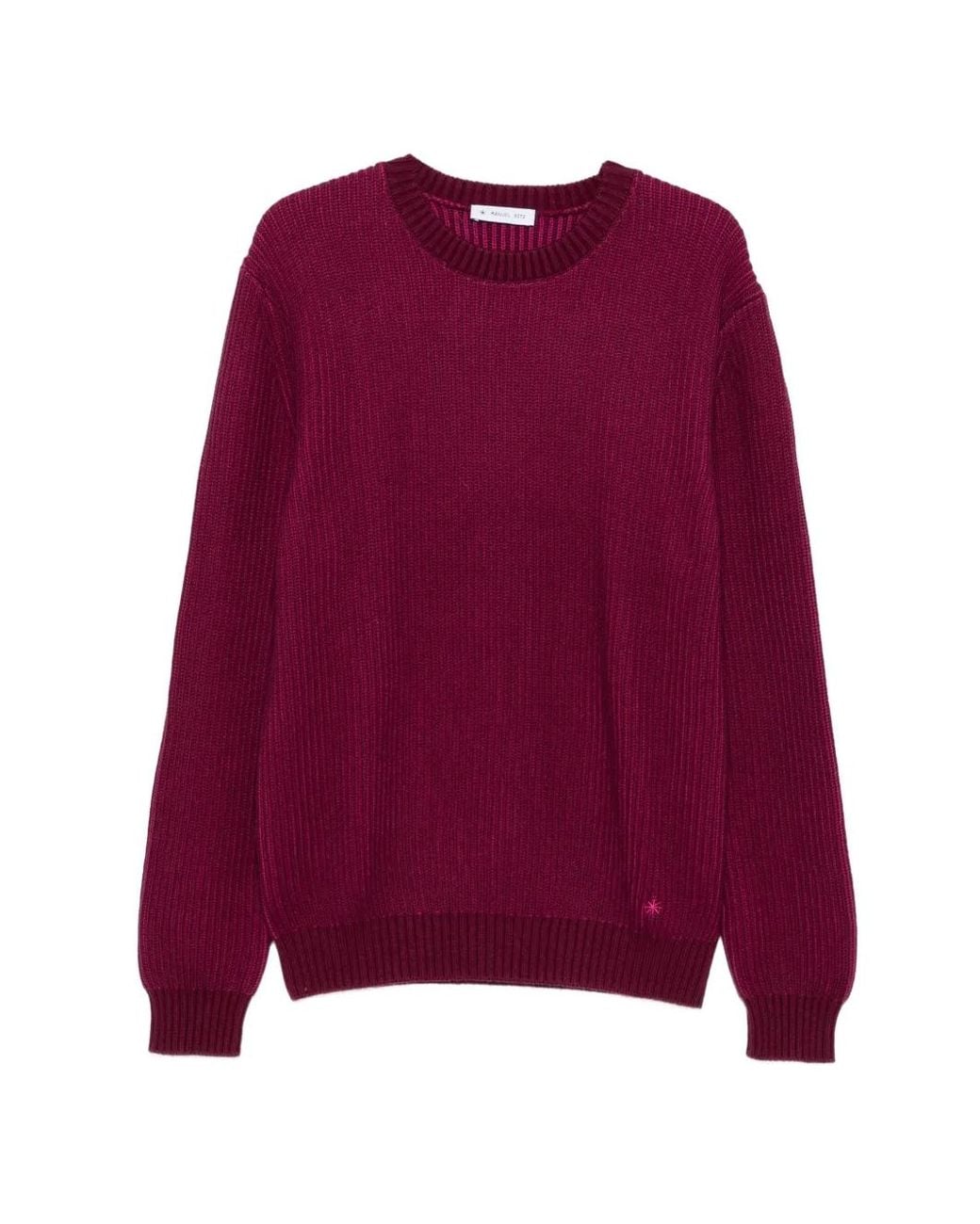 Manuel Ritz Purple English-Rib Knit Sweater for men