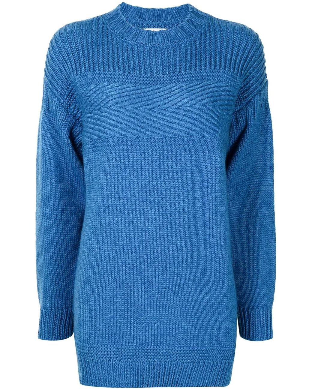 Isabel Marant Blue Long-Sleeve Knitted Jumper