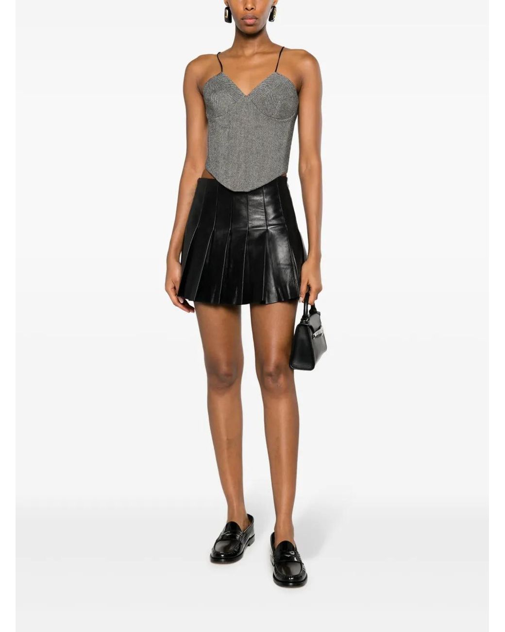 Ermanno Scervino Gray Herringbone Wool Top