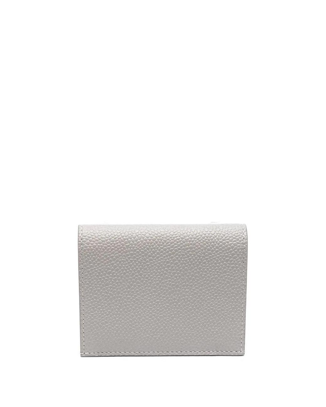 Thom Browne Gray Pebble-Grain Double Card Holder