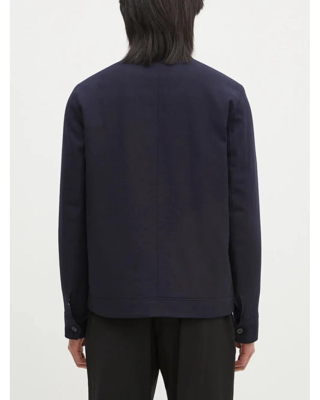 Paul Smith Blue Button-Fastening Wool Shirt Jacket for men