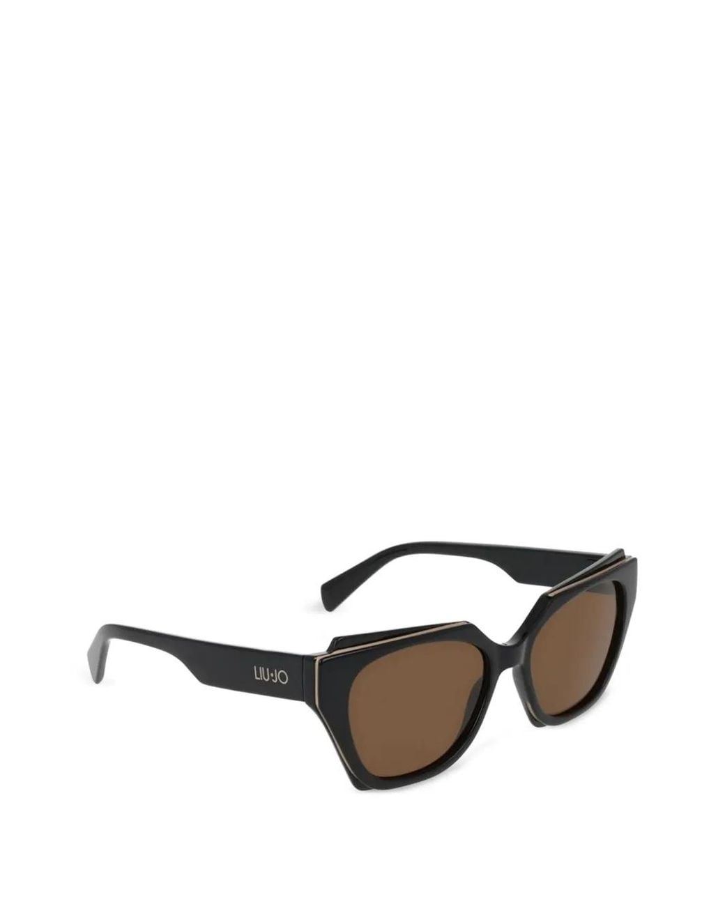 Liu Jo Black Geometric-Frame Sunglasses