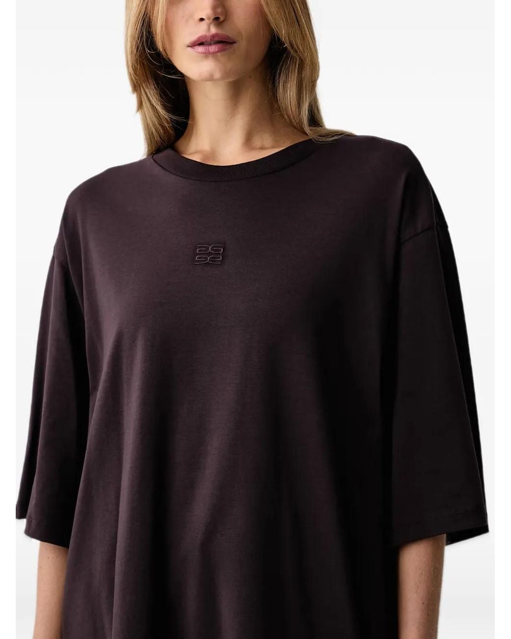 Gestuz Black Gzdami Logo-Embroidered Oversized T-Shirt