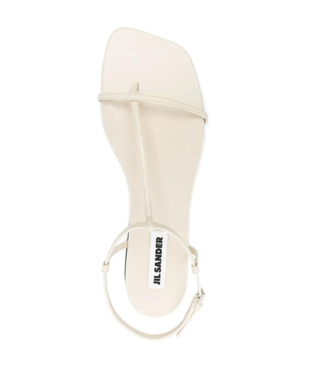 Jil Sander White Square-Toe Thong Sandals