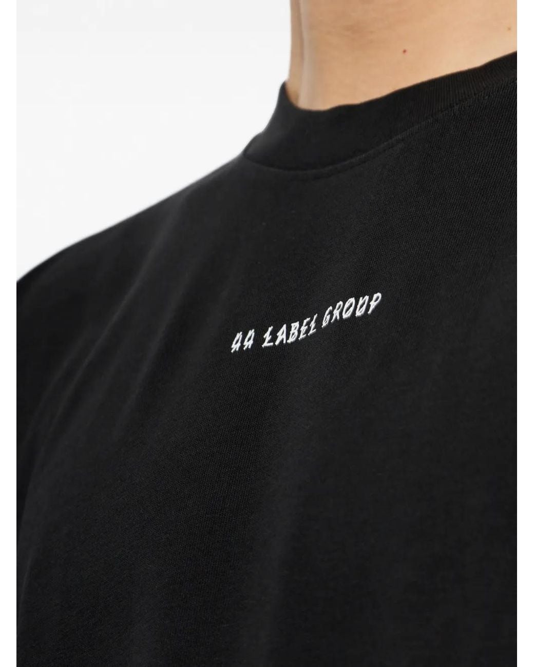 44 Label Group Black Valery Logo-Print T-Shirt