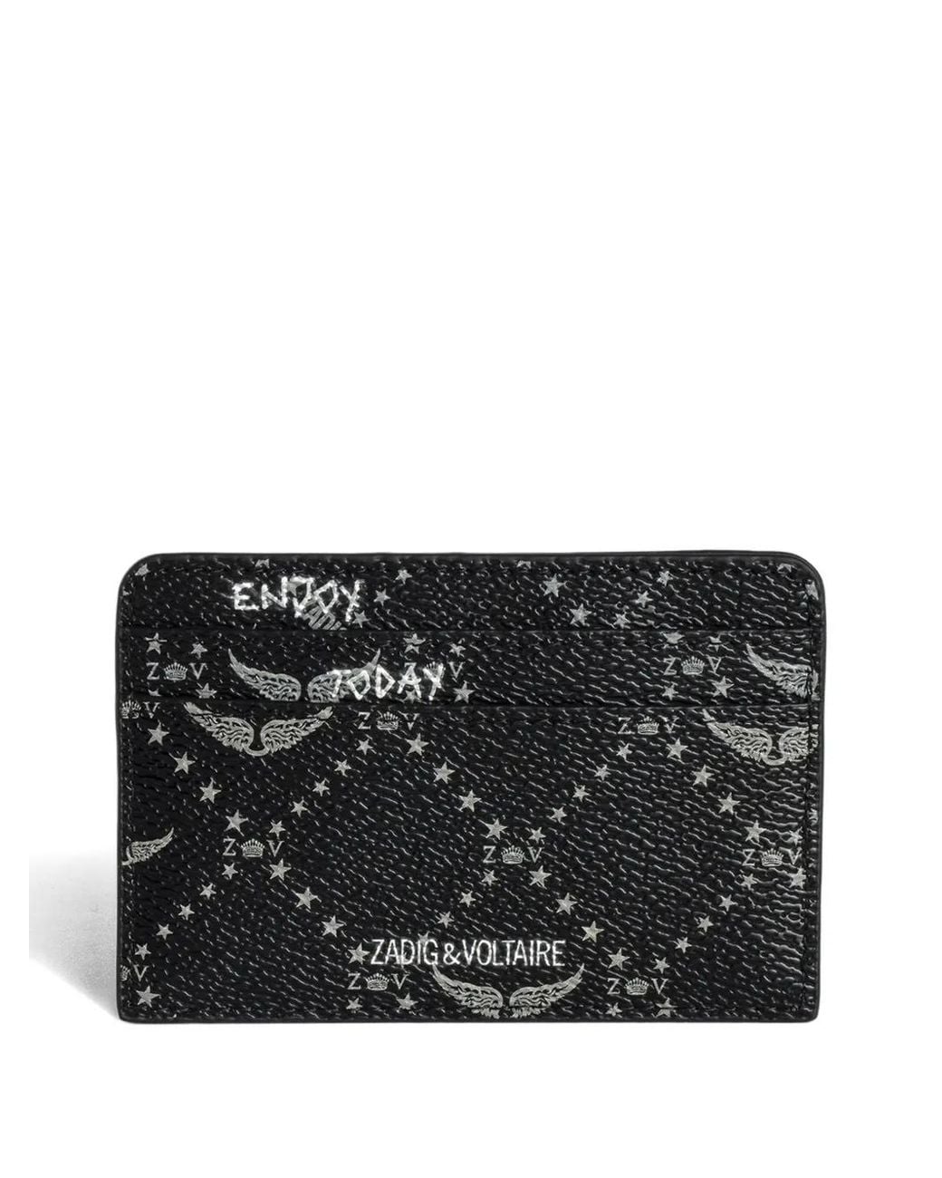 Zadig & Voltaire Black Zv Pass Monogram Card Holder