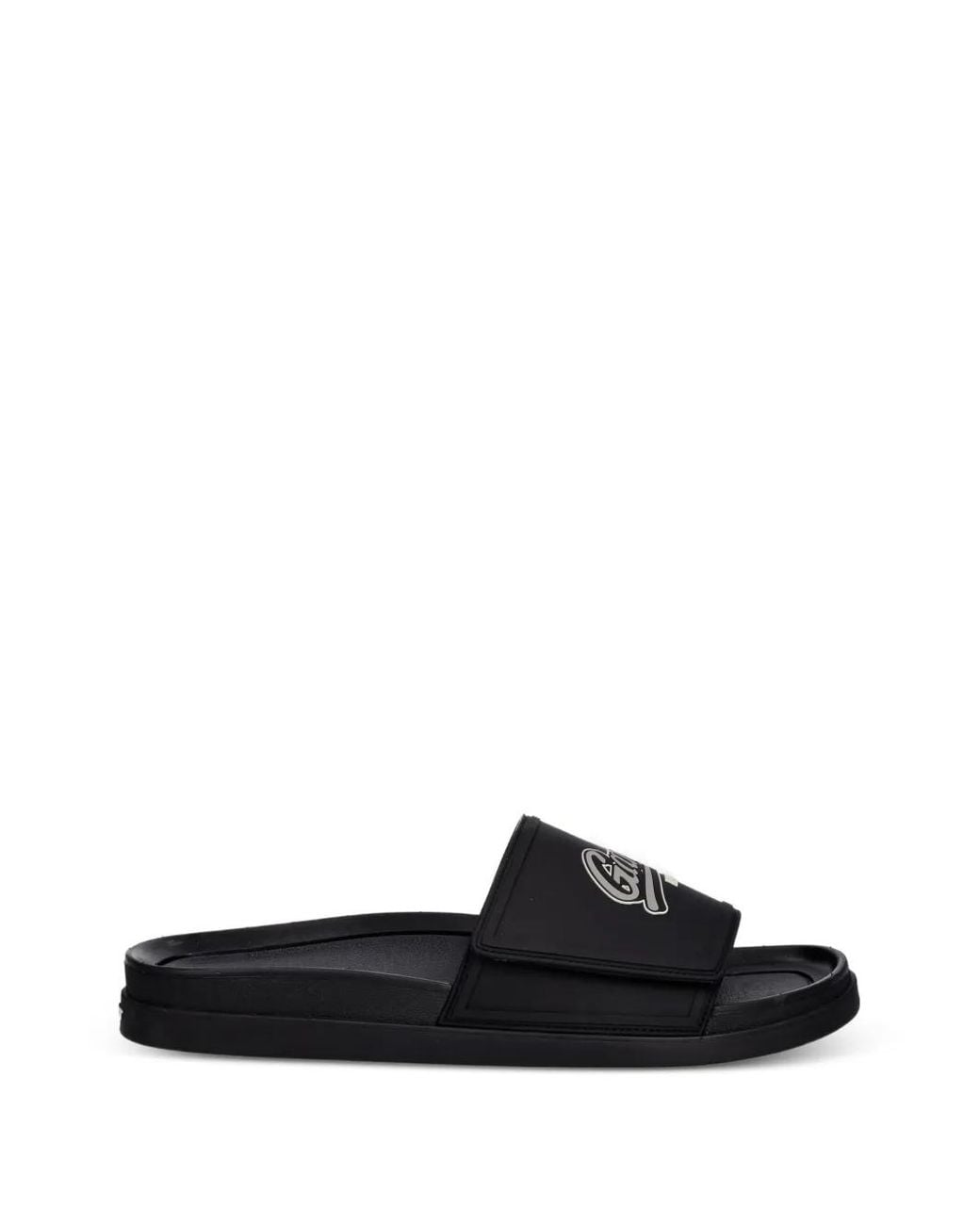 Gant Black Logo-Print Slides for men