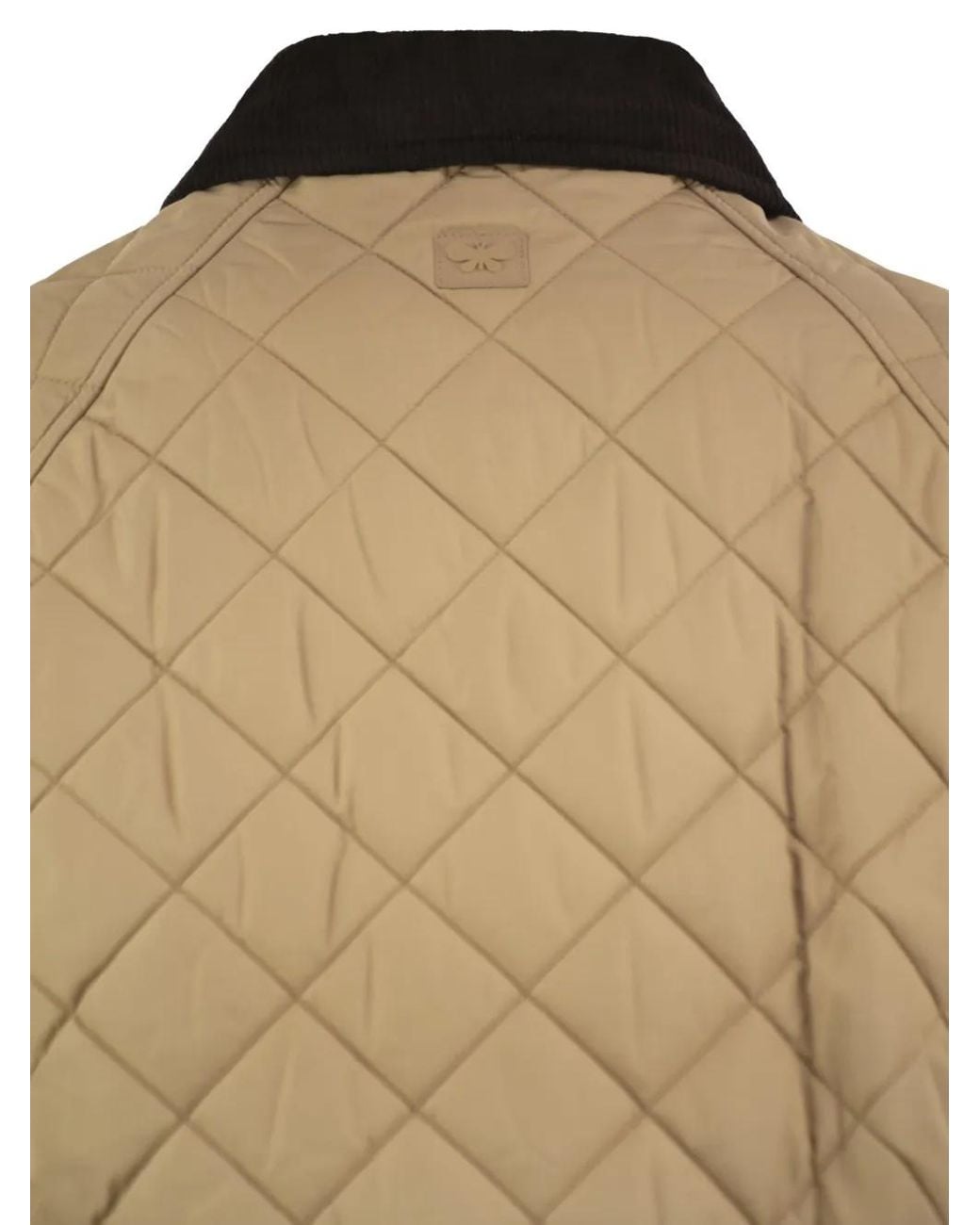 Weekend by Maxmara Brown Diamond-Quilted Corduroy-Collar Jacket