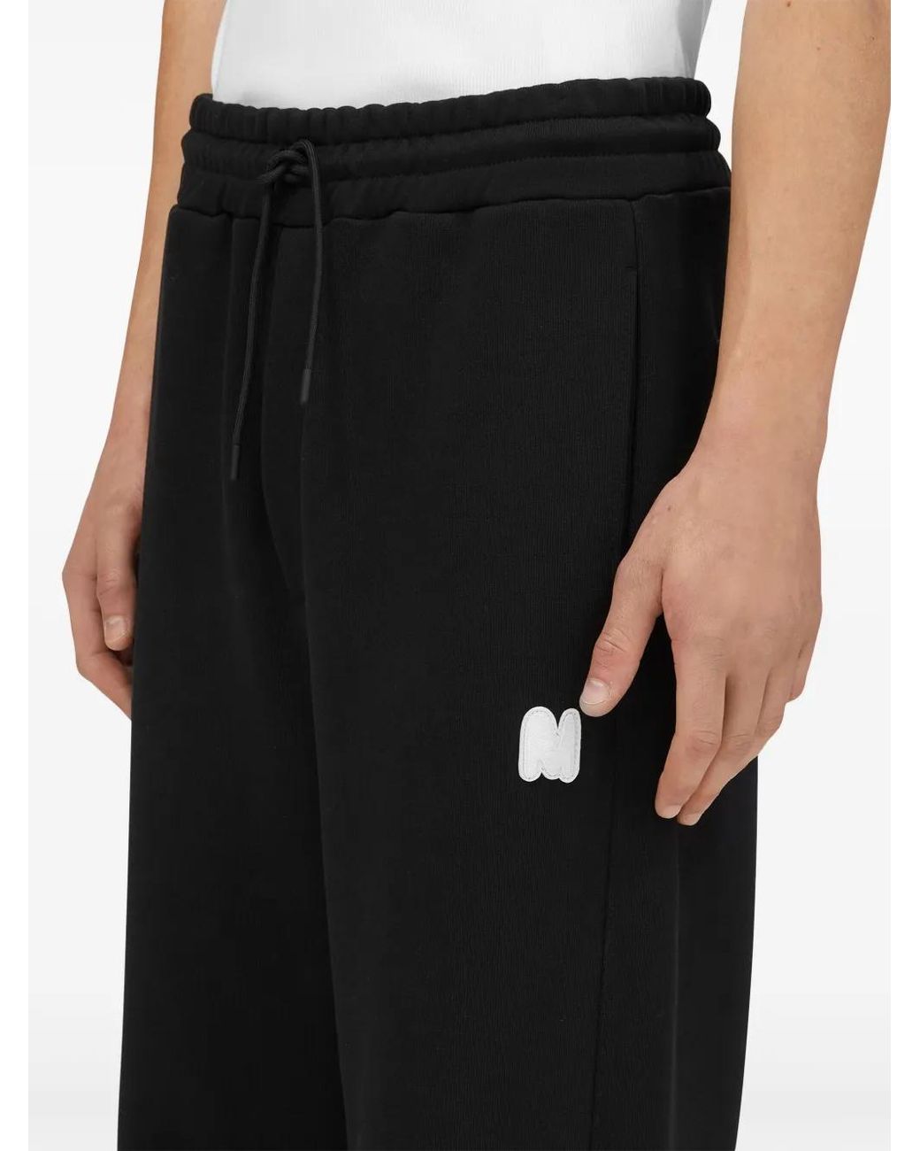 MSGM Black Logo Patch Jogging Trousers for men