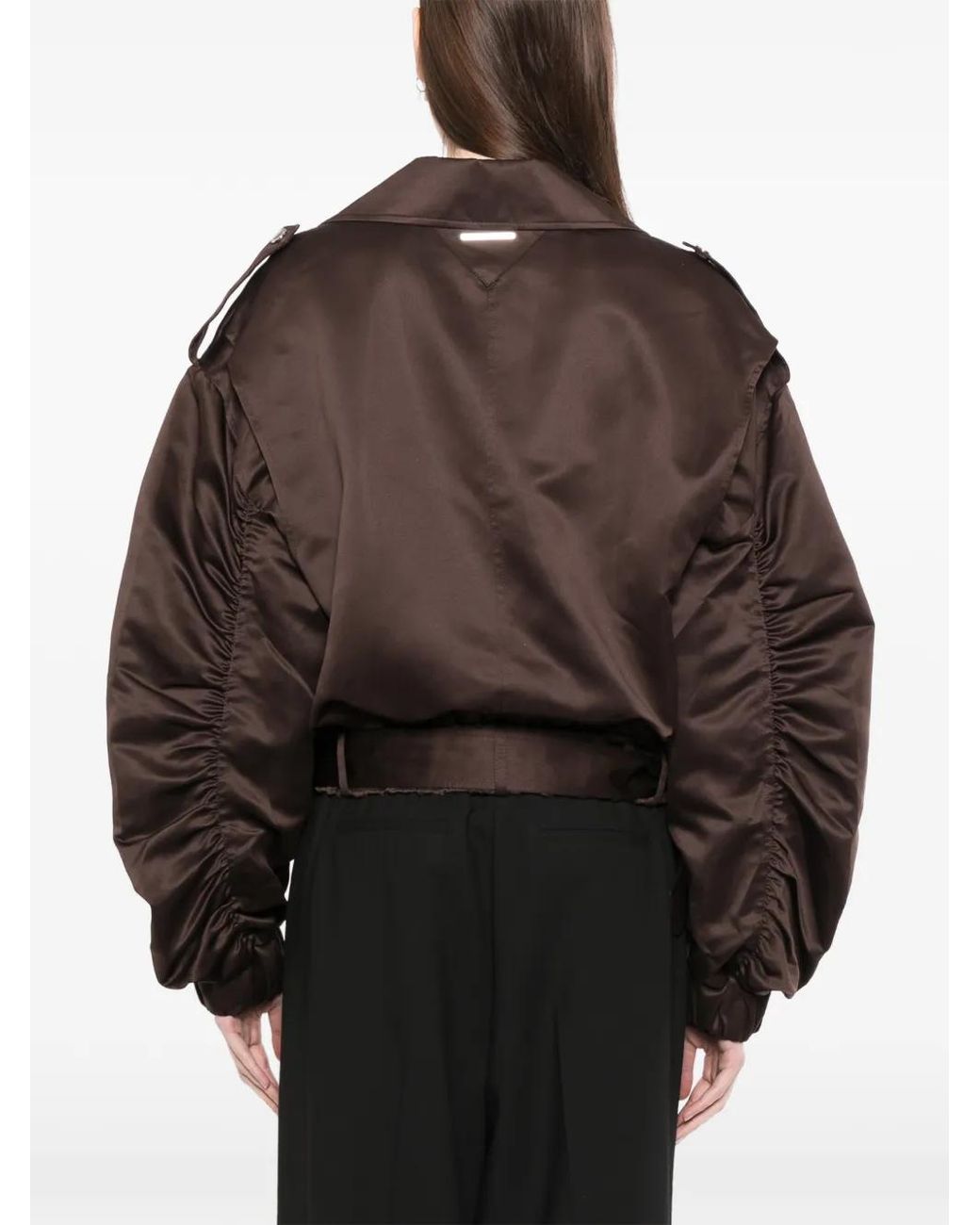 Karl Lagerfeld Brown Veste De Moto Texturée