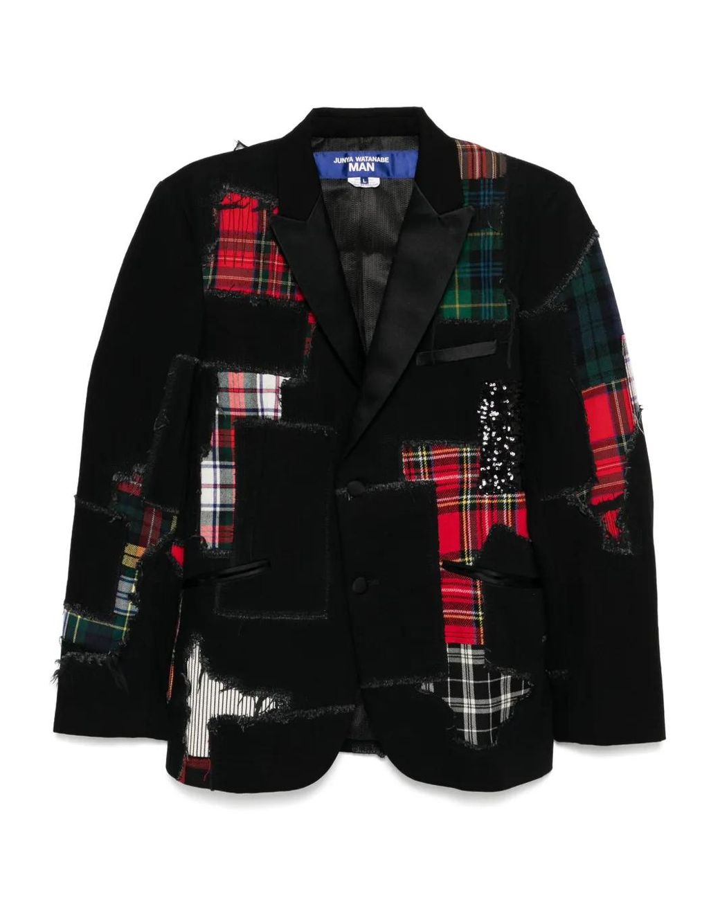 Junya Watanabe Black Patchwork Blazer for men