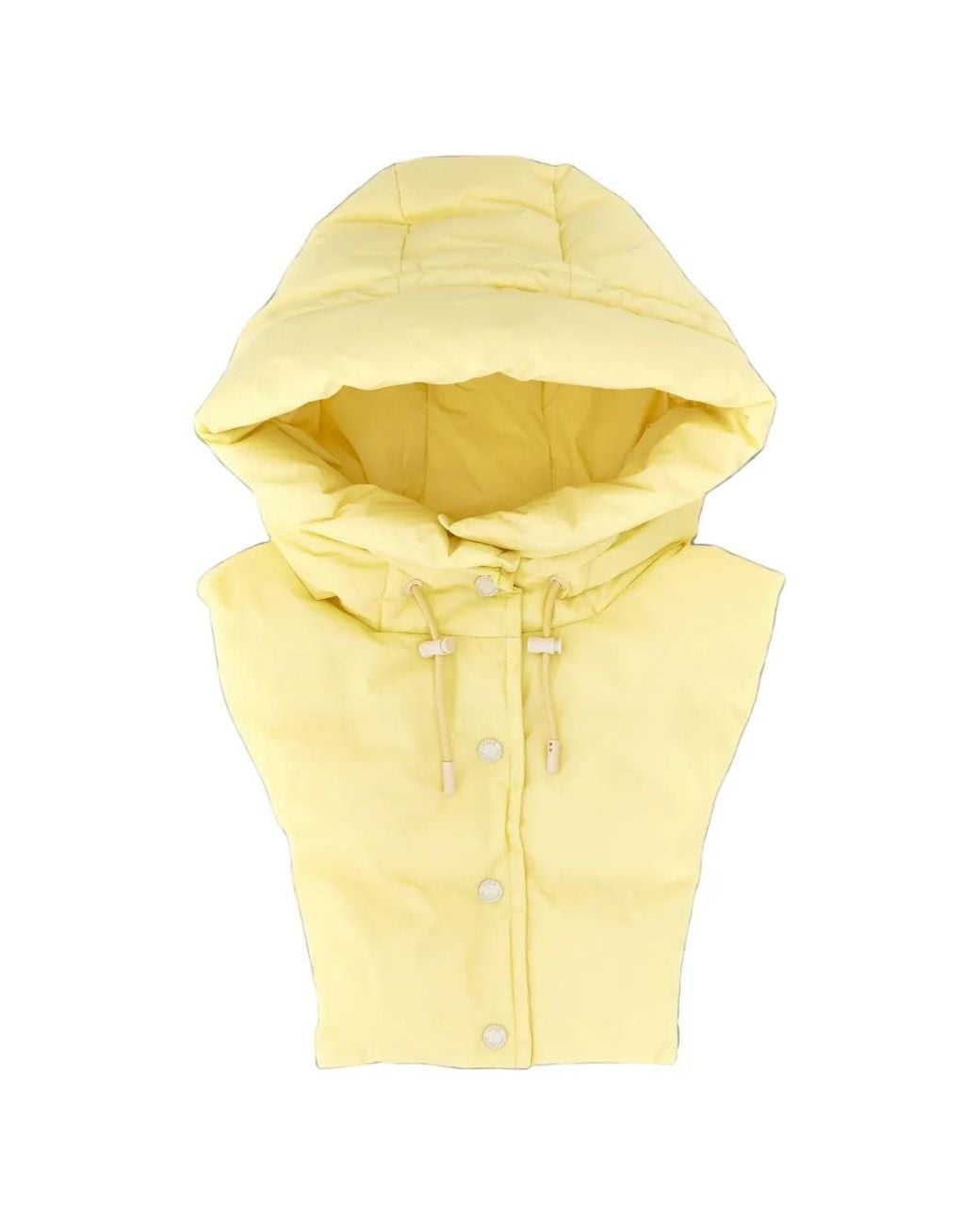Army by Yves Salomon Yellow Padded Bib-Style Hood