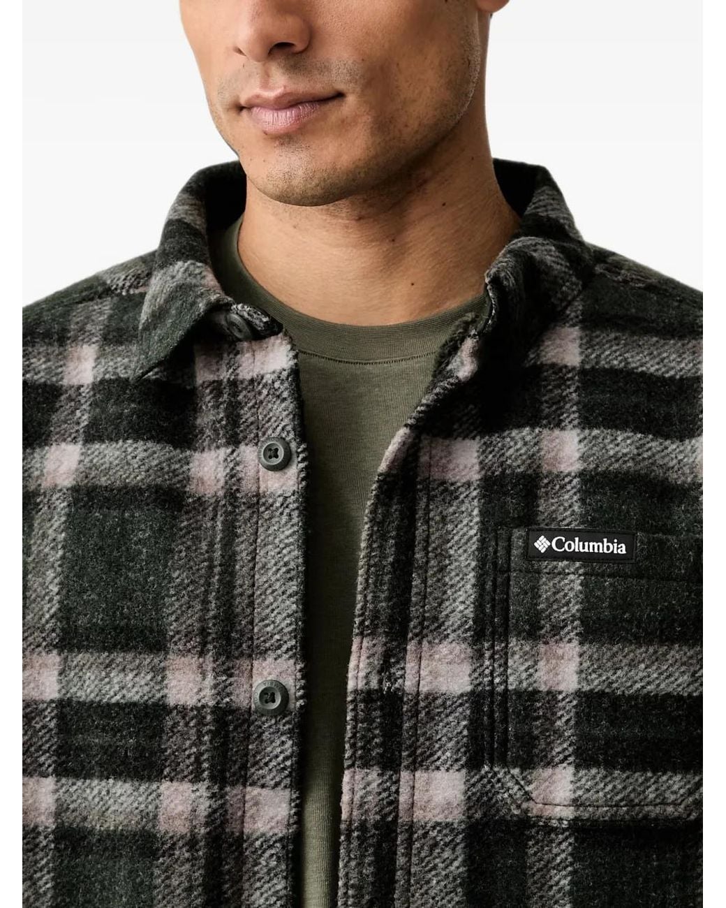Columbia Black Check-Pattern Patch-Pocket Jacket for men