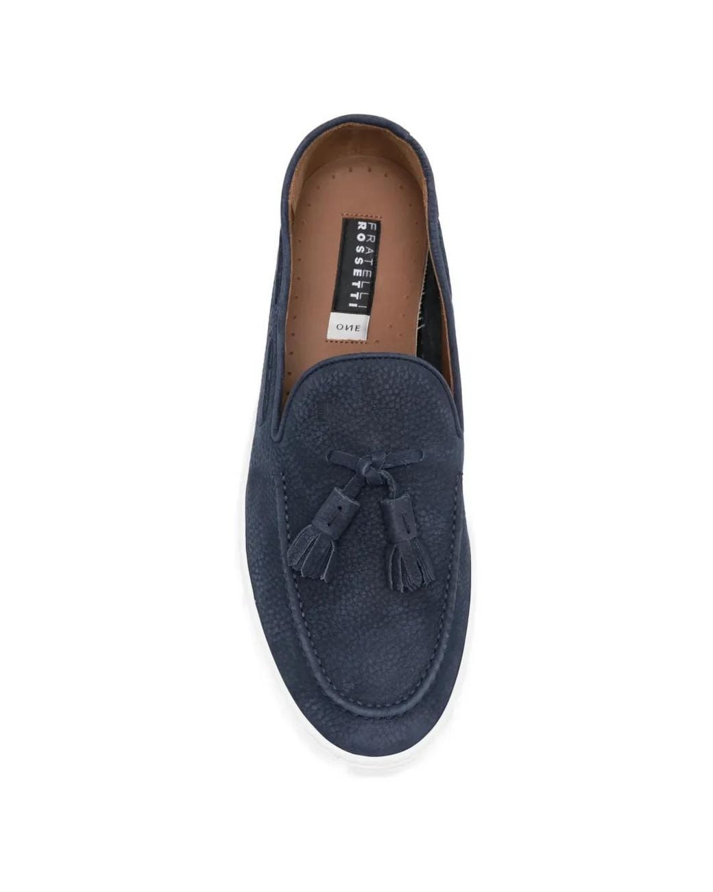 Fratelli Rossetti Blue Tassel Pebbled Loafers for men
