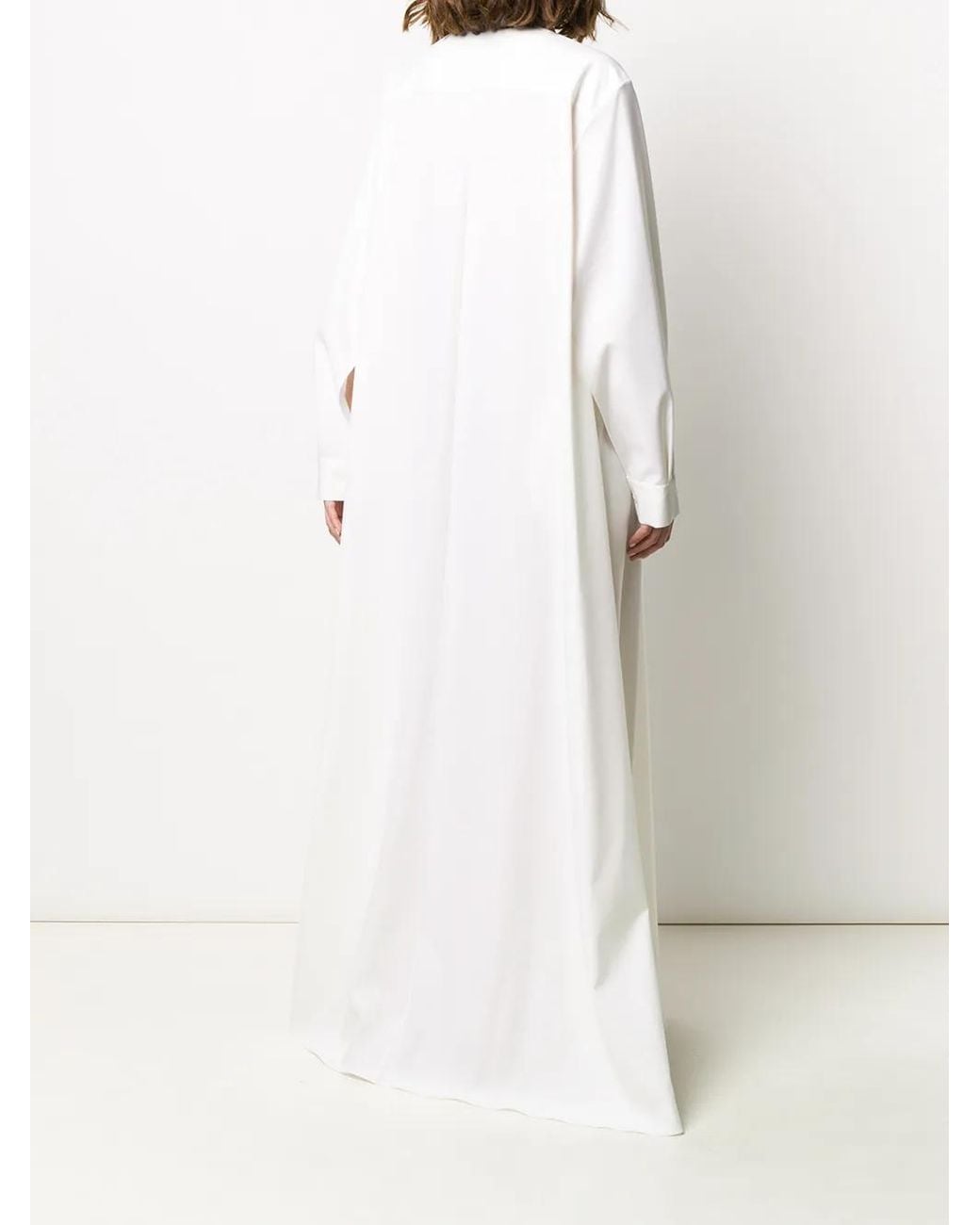 Vestido camisero con bolsillos en el pecho Maison Rabih Kayrouz de color White