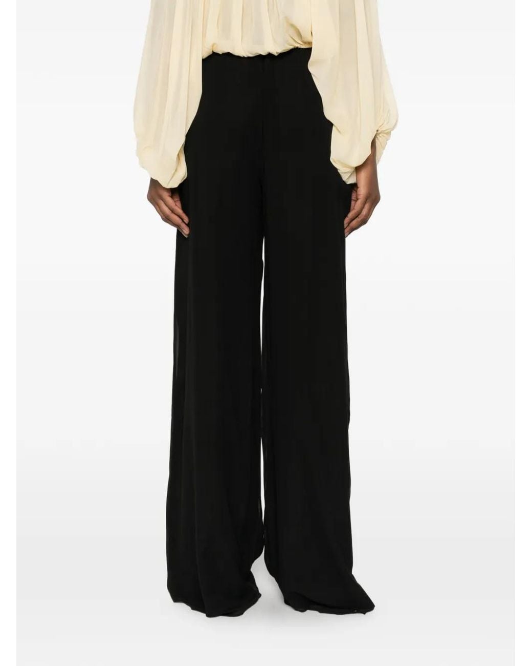 ANDAMANE Black Wide-Leg Trousers