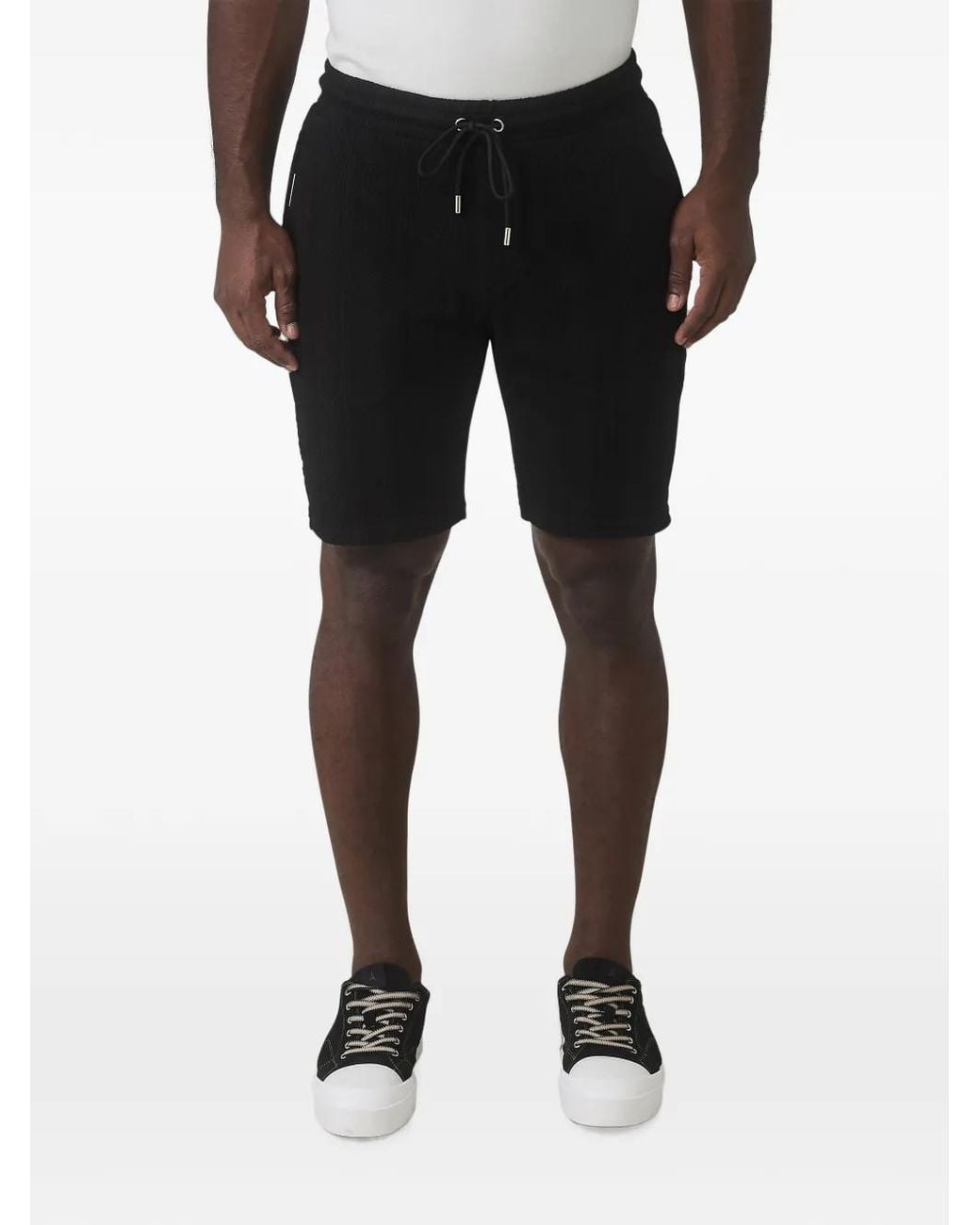 Mauvais Black Drawstring Shorts for men